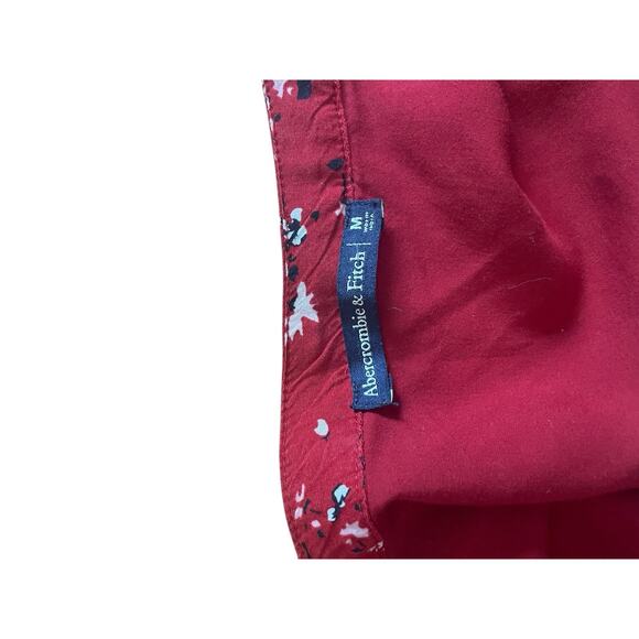 abercrombie fitch Babydoll Dress Sz M Red 90s Inspired Empire Waist Boho Mini - Picture 5 of 5